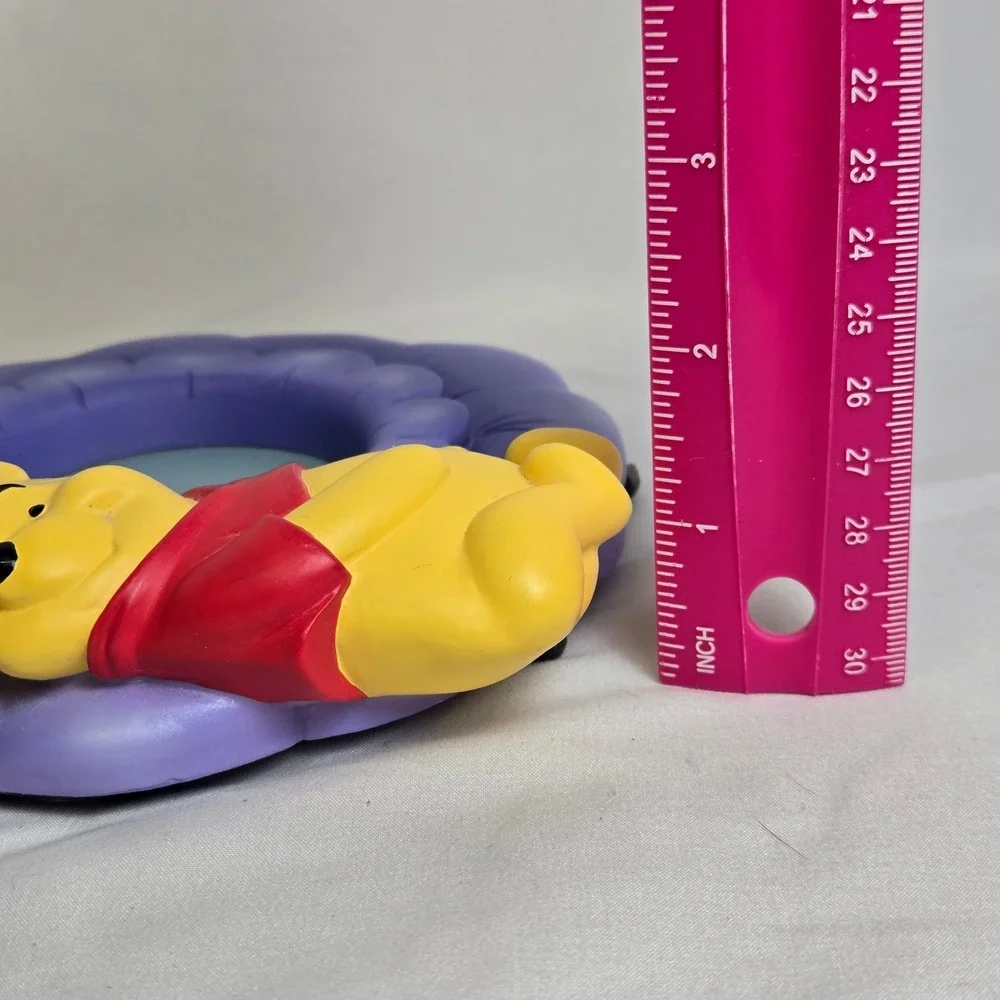 Disney Store Winnie The Pooh 3D Picture Frame Purple Flower Shape Vintage 6.5
